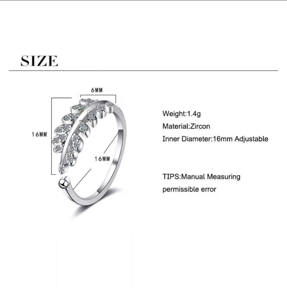 🆕 S925 🌿 Silver Olive Leaf Promise Ring - Picture 7 of 8